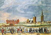 IJsvermaak op de stadsvest nabij de Noordpoort te Middelburg